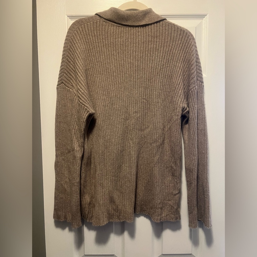 Reformation Ribbed Cardigan - Tan - Picture 2 of 3